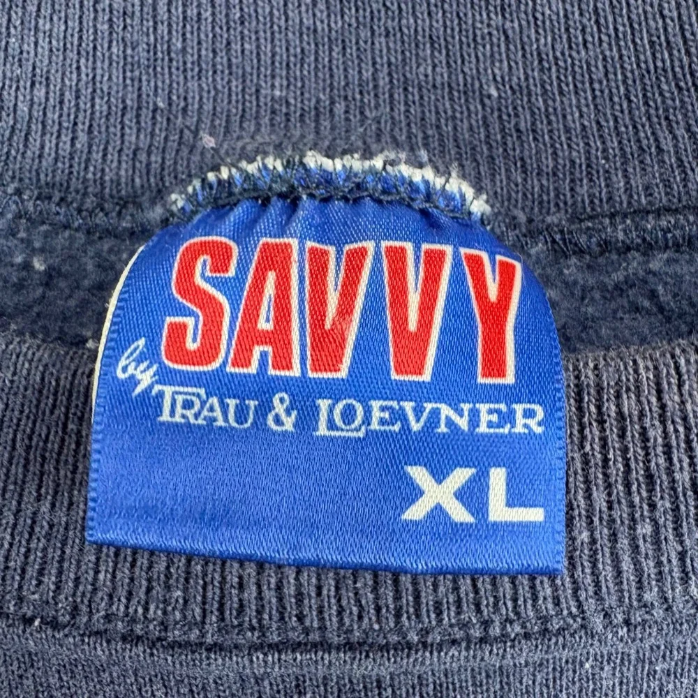 Vintage Savvy Heavyweight Crewneck Sweatshirt Mens XL Great Britain Royal Coat - Picture 8 of 9